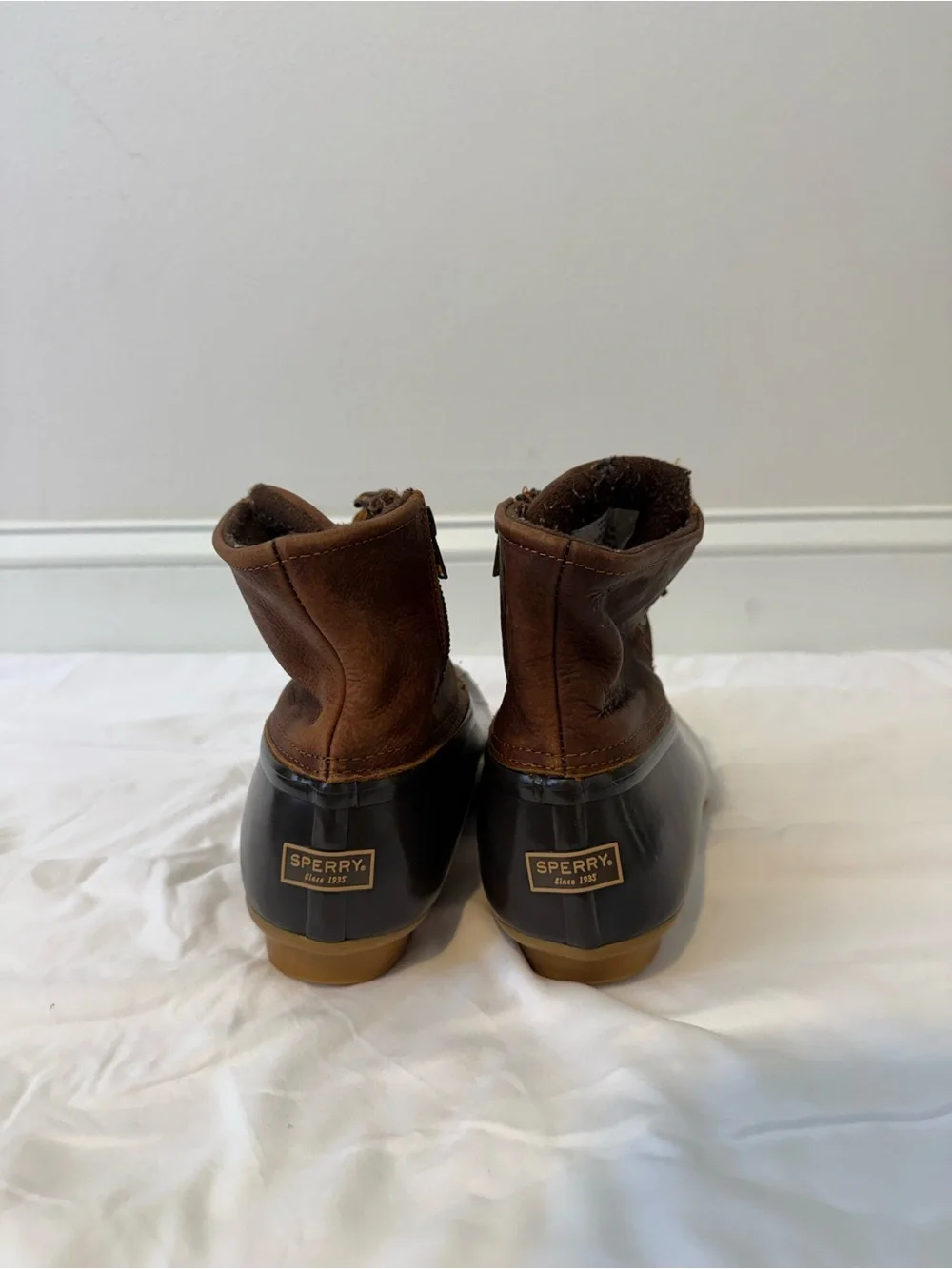 Sperry Women’s Size 11 Brown Leather Black Duck Boots Waterproof